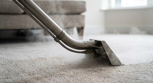 Steam carpet cleaning process